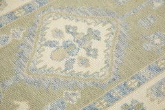 Turkish Oushak Runner Rug Green & Blue Handwoven Wool Rug 2'10" x 13'9"