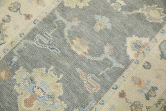 Turkish Oushak Runner Rug Handwoven Grey Wool Rug 3'1" x 10'7"