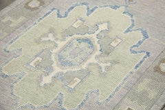 Turkish Oushak Runner Rug Handwoven Wool Gray & Brown 2'9" x 12'10"