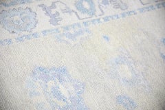 Türkischer Oushak Läufer Teppich Elfenbein Blau Handgewebter Wollteppich 3'2" x 9'9"