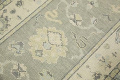 Turkish Oushak Runner Rug Sage Green & Ivory Handwoven Wool Rug 3'1" x 12'