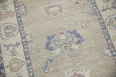 Turkish Oushak Runner Soft Blue & Ivory Handwoven Wool Rug 3'1" x 15'5"