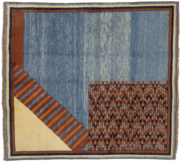 Turkish Oushak Square Rug with Mid-Century Modern and Mad Men Style at ...