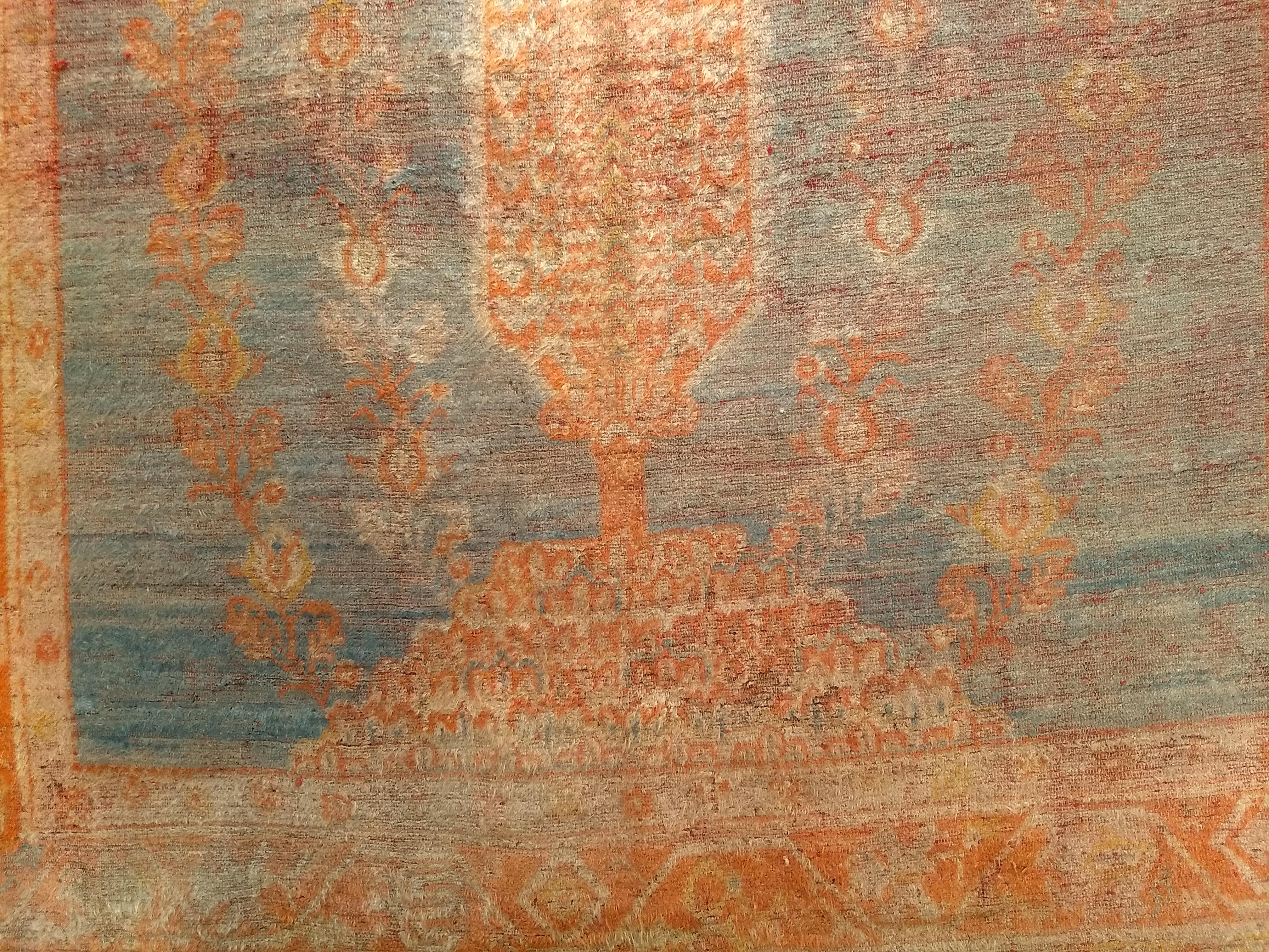 Hand-Knotted 19th Century Turkish Oushak in 