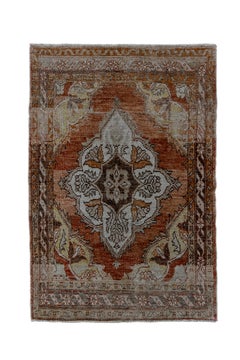 Turkish Oushak with Abrashed Field and Center Medallion
