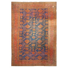 Turkish Oushak Wool 10x14 Orange, Yellow & Blue Handmade Area Rug