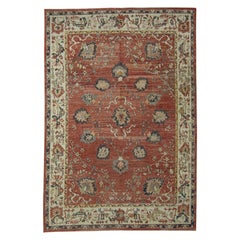 Tapis turc en laine d'Oushak, tissé à la main, bleu clair, 3,07 m x 4,50 m