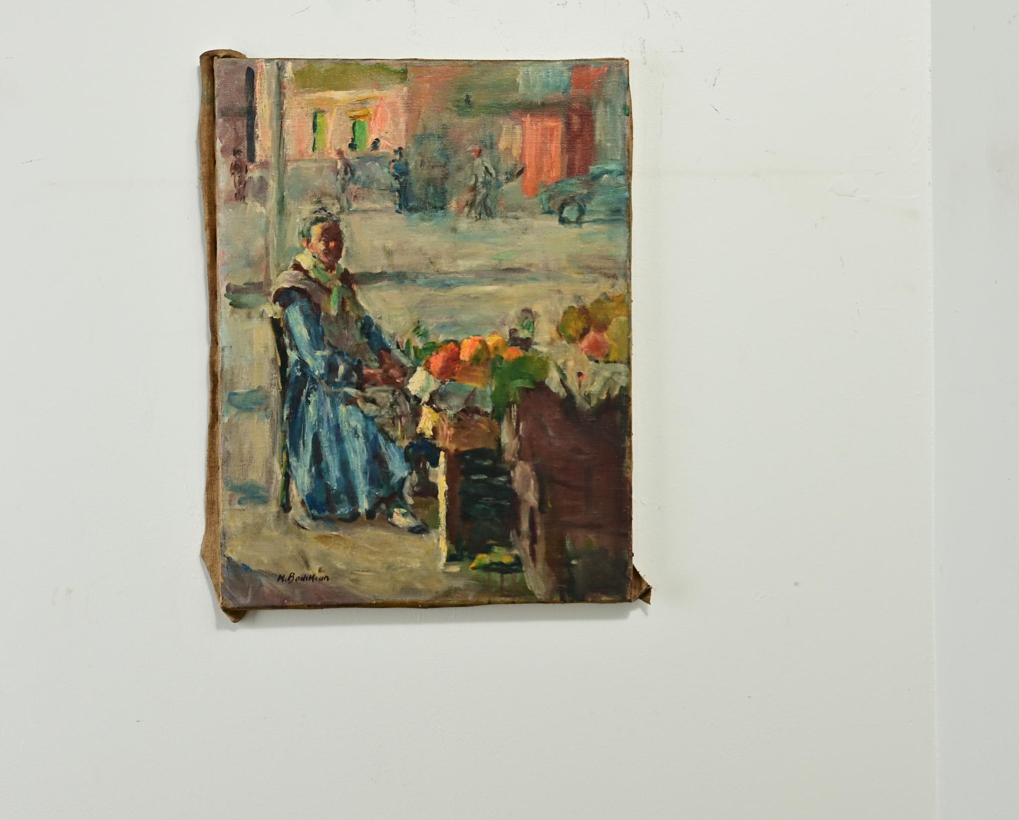 Other Turkish Painting of a Lady at the Market