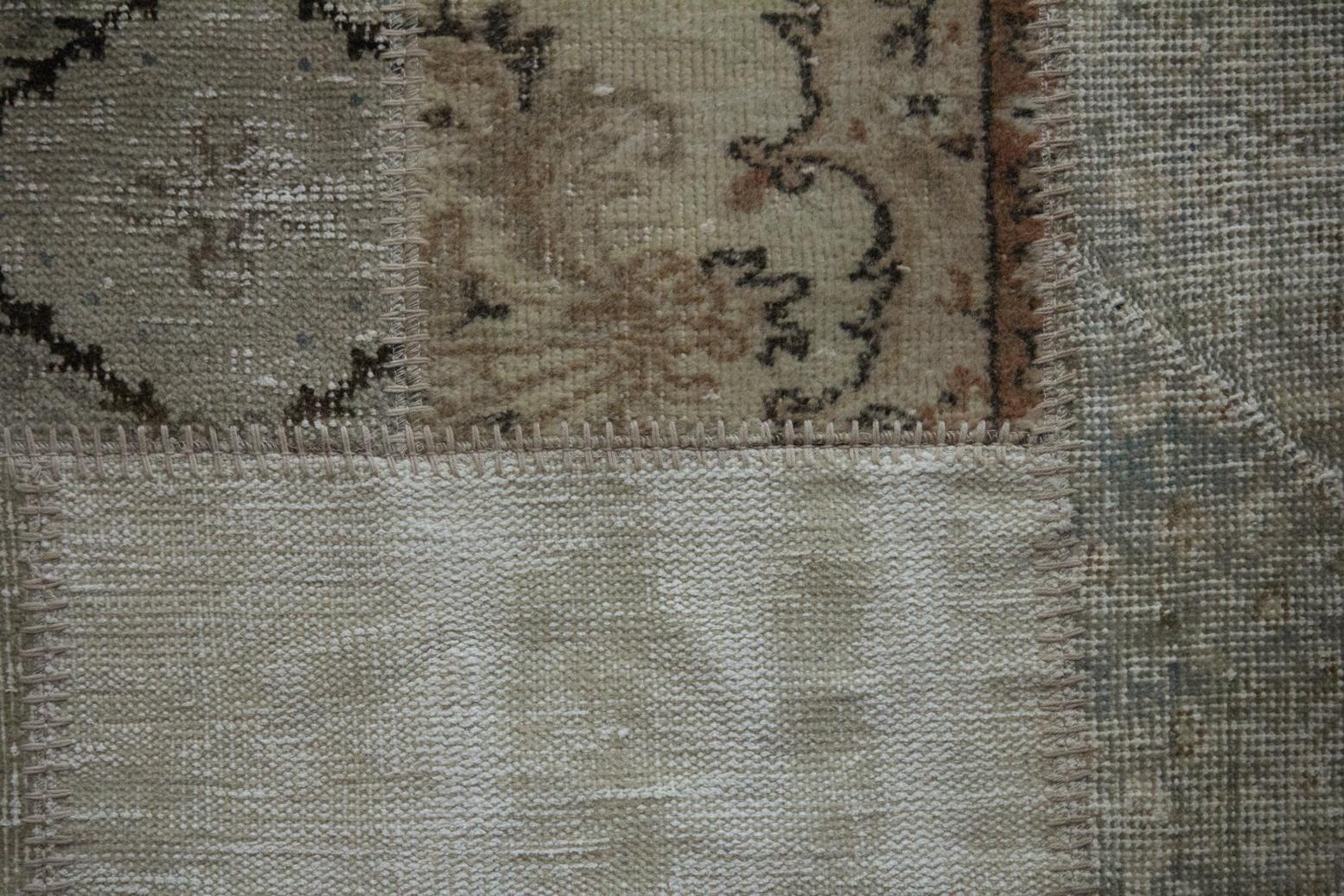 Turkish Patchwork Carpet Made from Antique and Vintage Rugs In Good Condition In Calgary, Alberta
