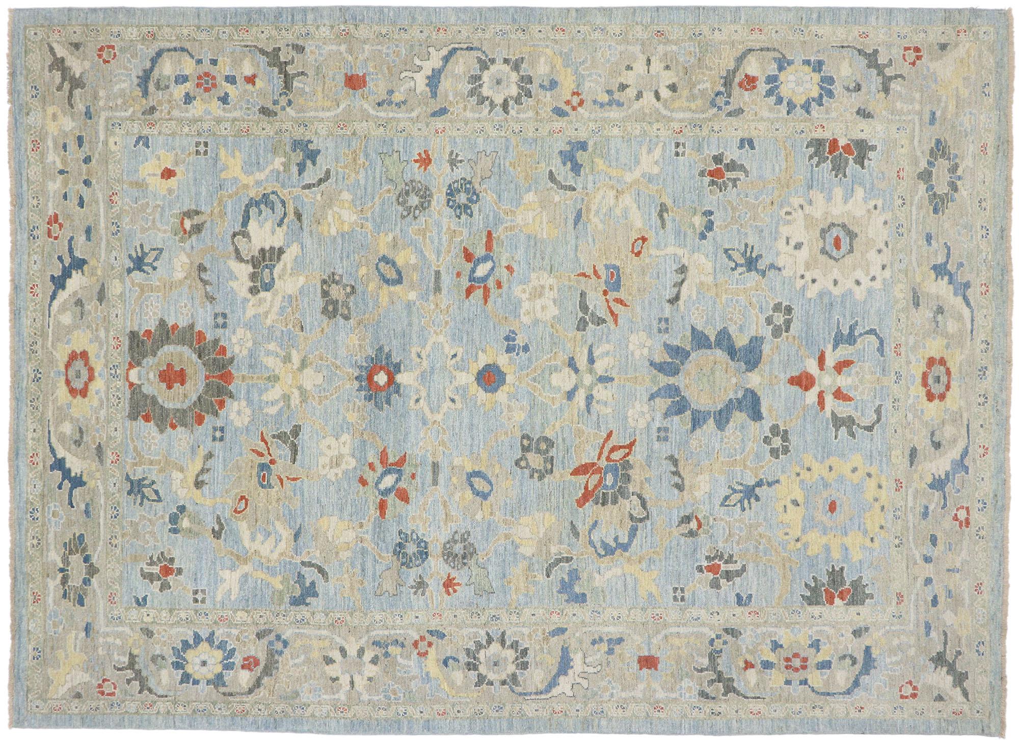 Türkisch-persischer Sultanabad-Teppich, biophiles Design trifft auf Contemporary Elegance im Angebot 3