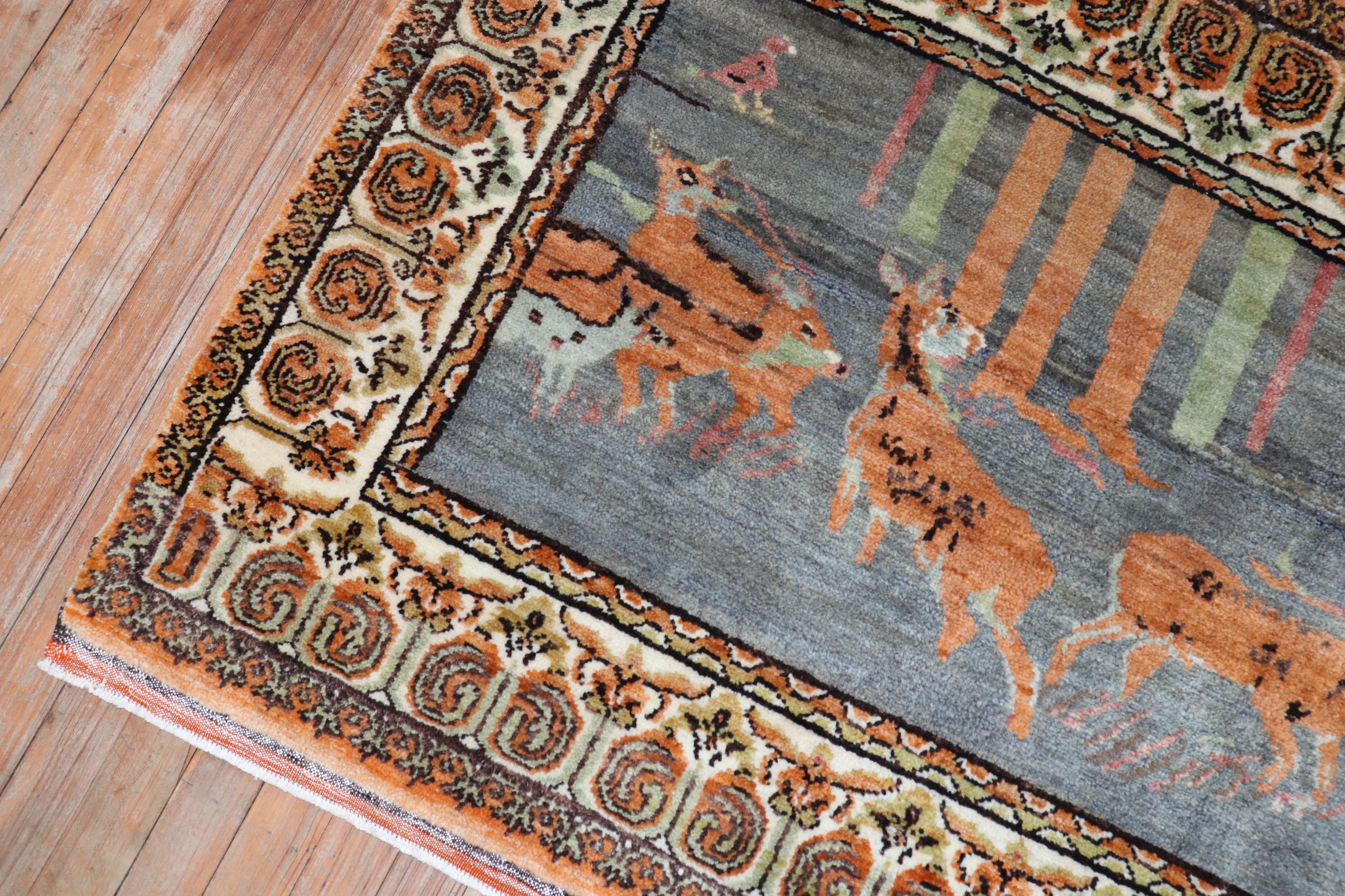 Agra Turkish Pictorial Rug For Sale