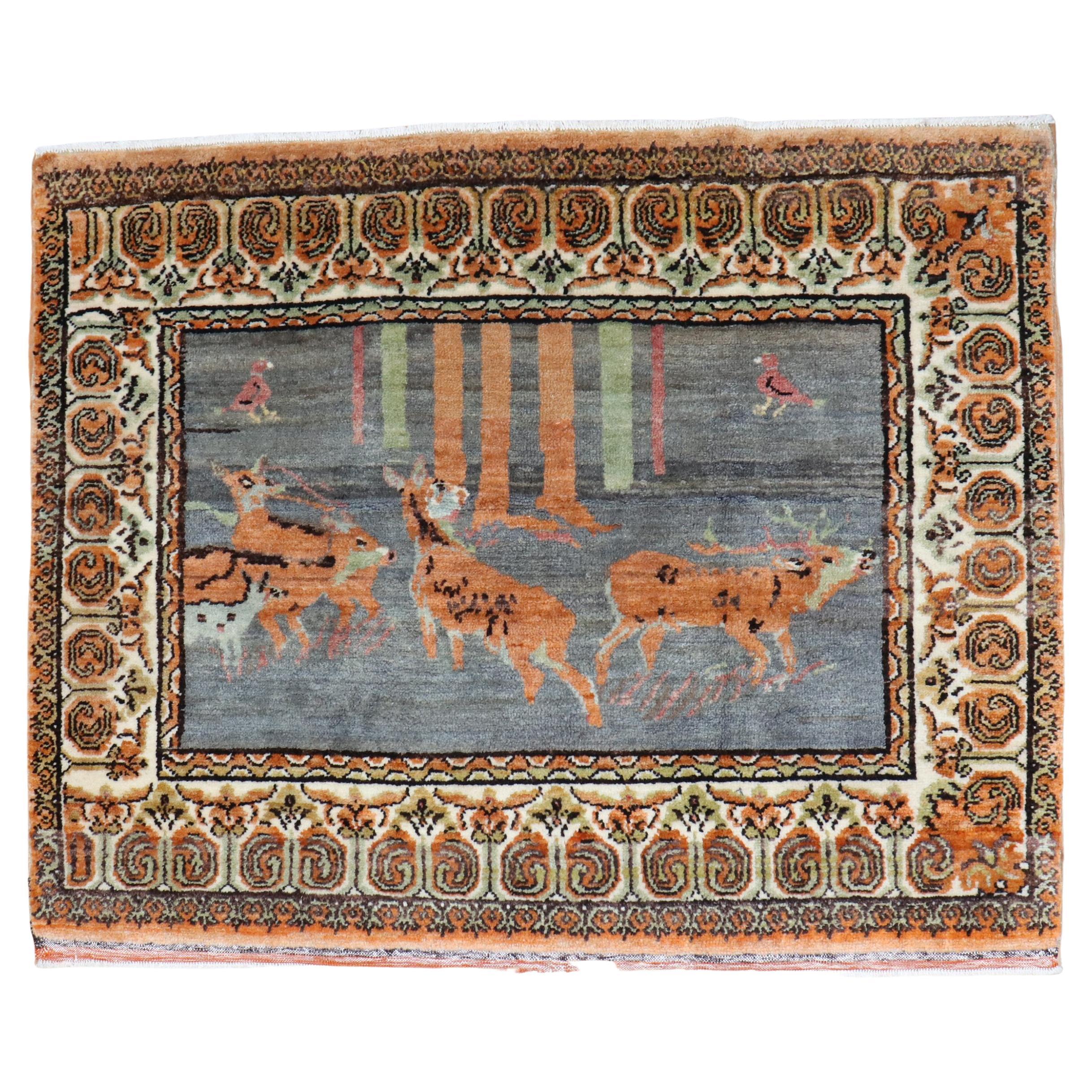 Turkish Pictorial Rug For Sale