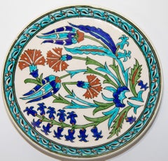Turkish Polychrome Hand Painted Ceramic Kutahya Platter