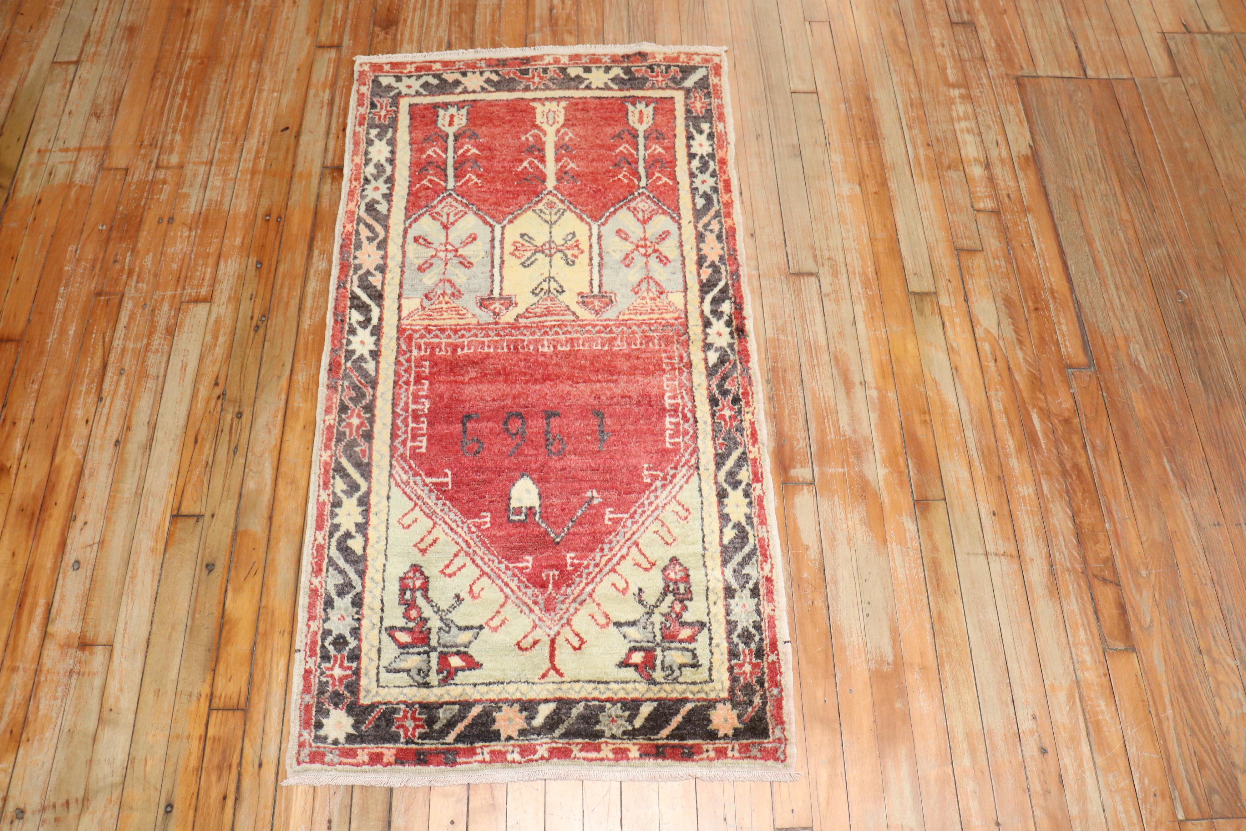 Adirondack Zabihi Collection Turkish Prayer Rug Dated 1969 For Sale