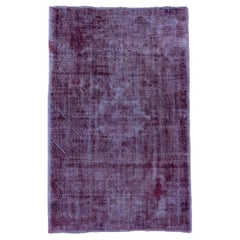 Vintage Turkish Purple Shabby Chic Wool Carpet 1950