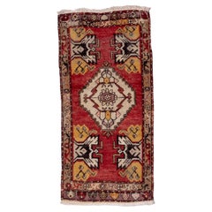 Turkish Red Geometric Diamond Rug