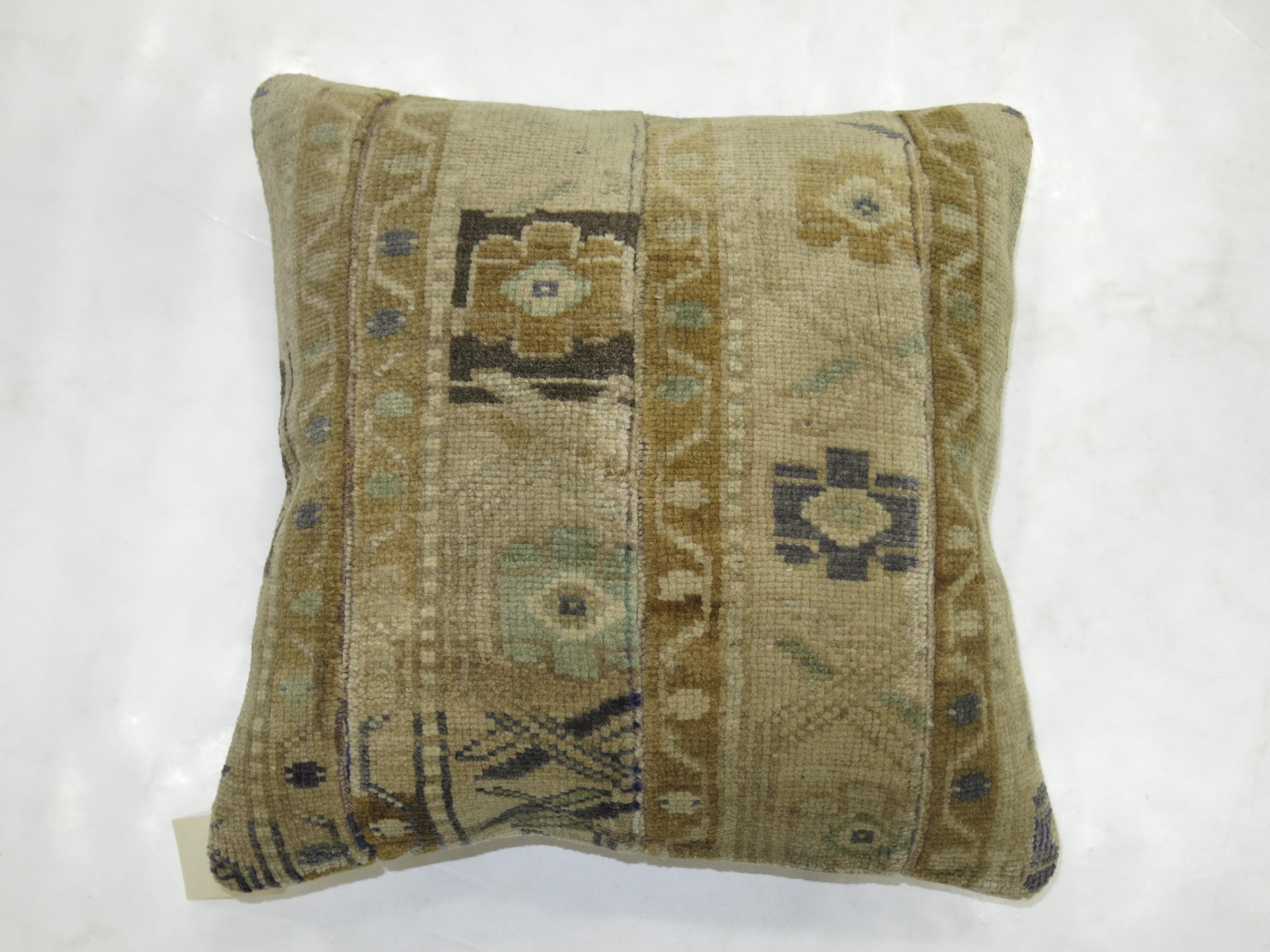 Organic Modern Vintage Turkish Rug Pillow 