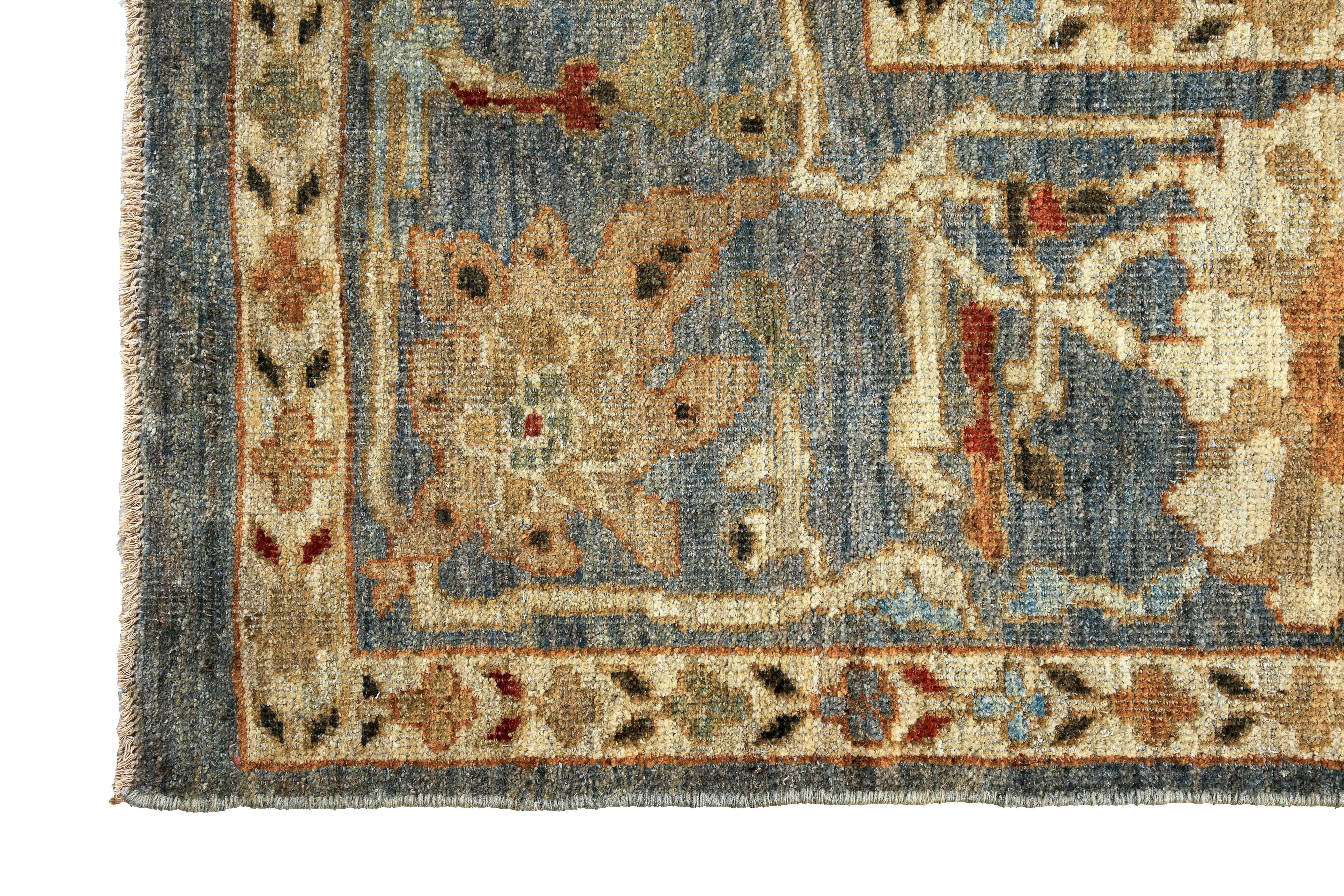 Turkish Rug Sultanabad Style with Brown and Ivory Botanical Details In New Condition For Sale In Dallas, TX