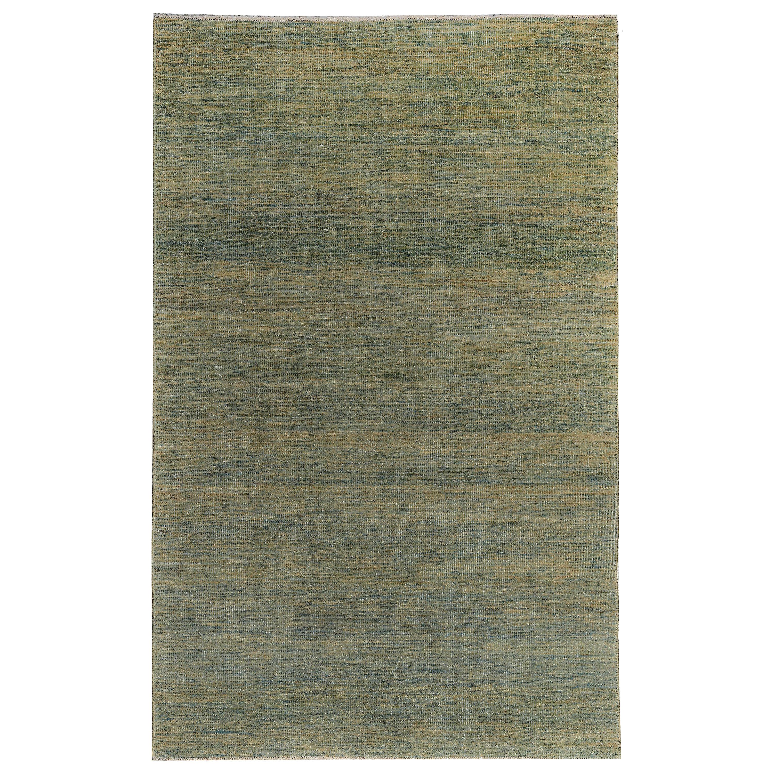 Turkish Rug Sultanabad Style with Gray & Green Botanical Details on Ivory Field