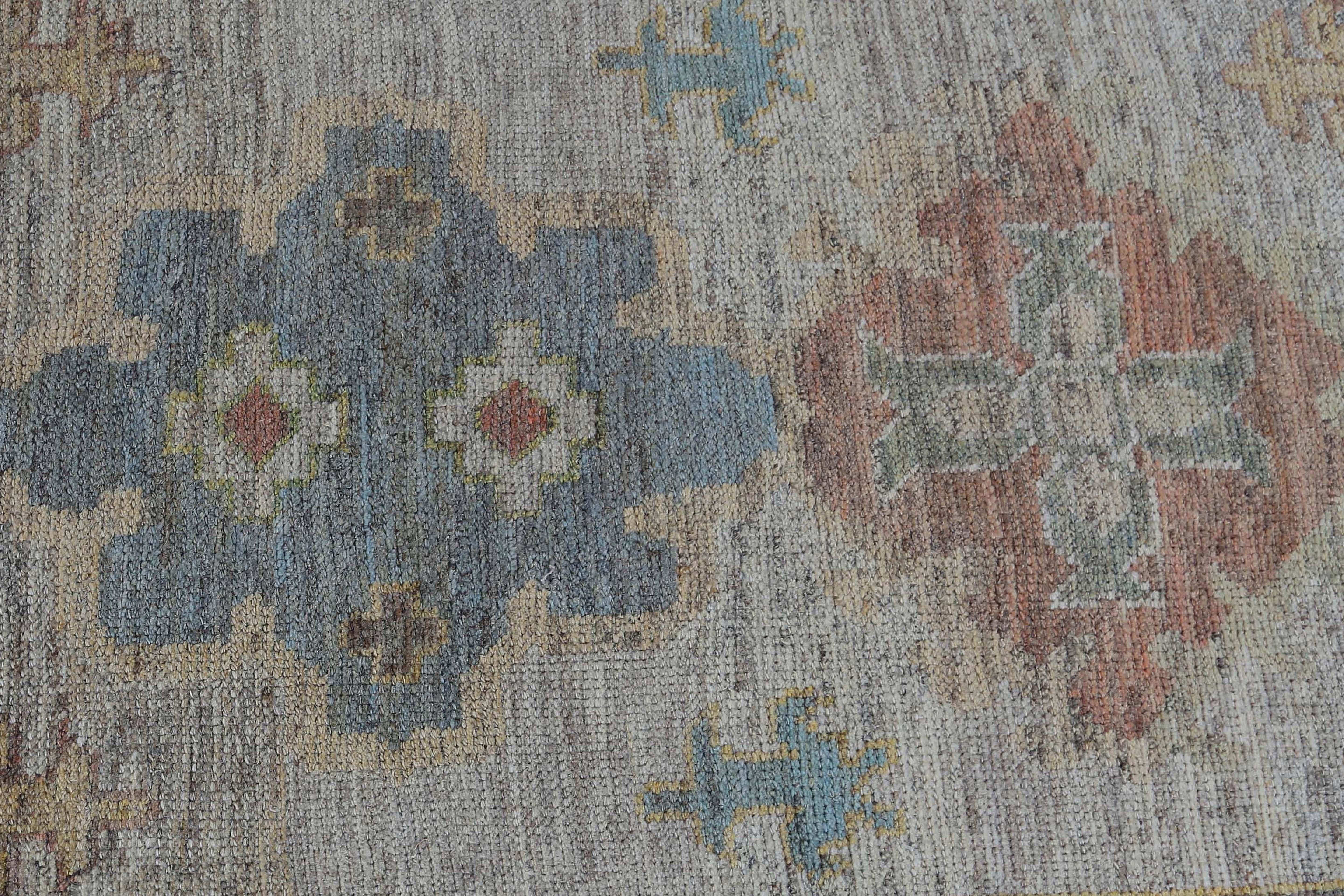 Afghanistan Oushak-Läufer Oushak Circa 1990 - Wolle Elfenbein Design - 95437 im Zustand „Hervorragend“ im Angebot in Dallas, TX