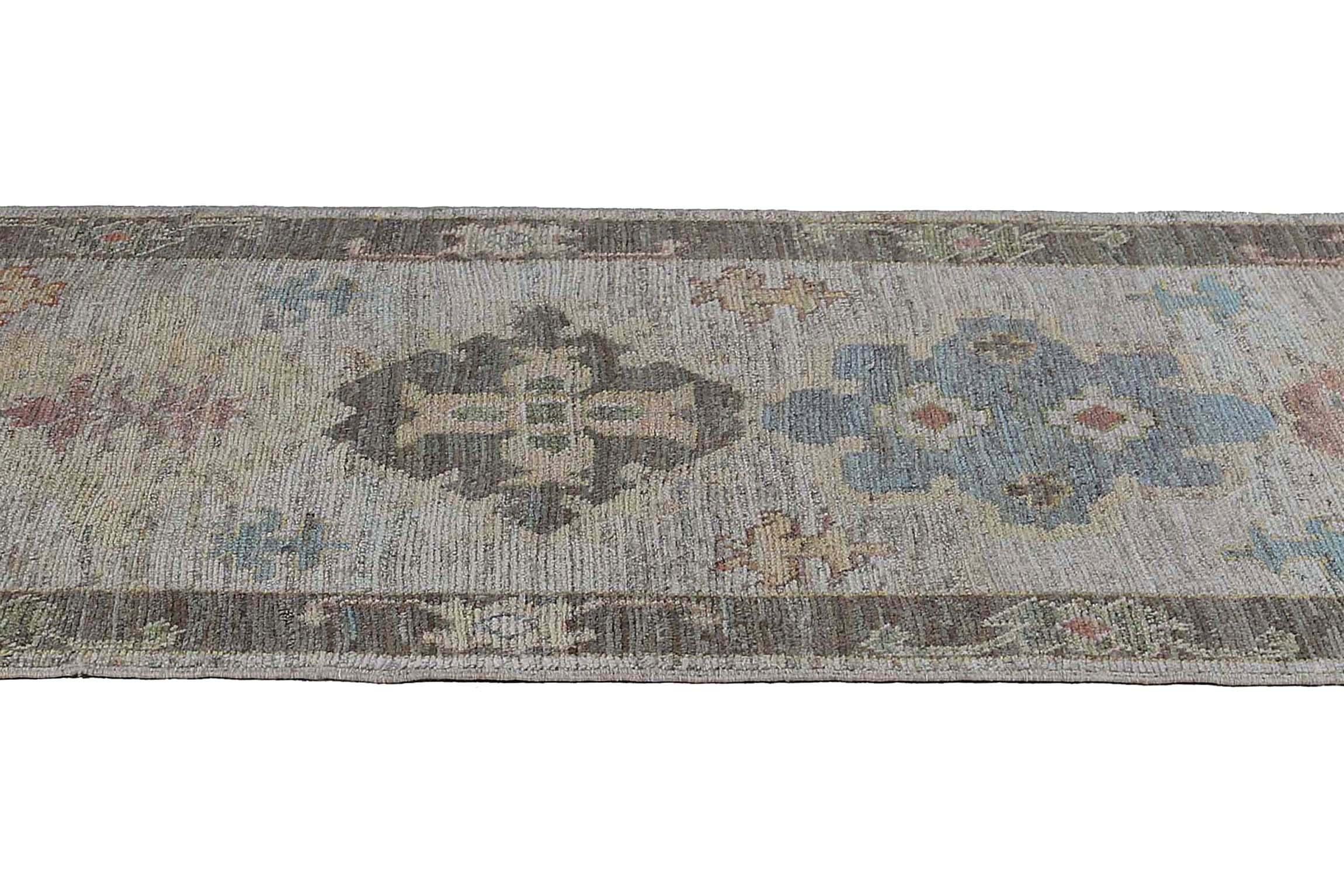 Afghanistan Oushak-Läufer Oushak Circa 1990 - Wolle Elfenbein Design - 95437 im Angebot 2