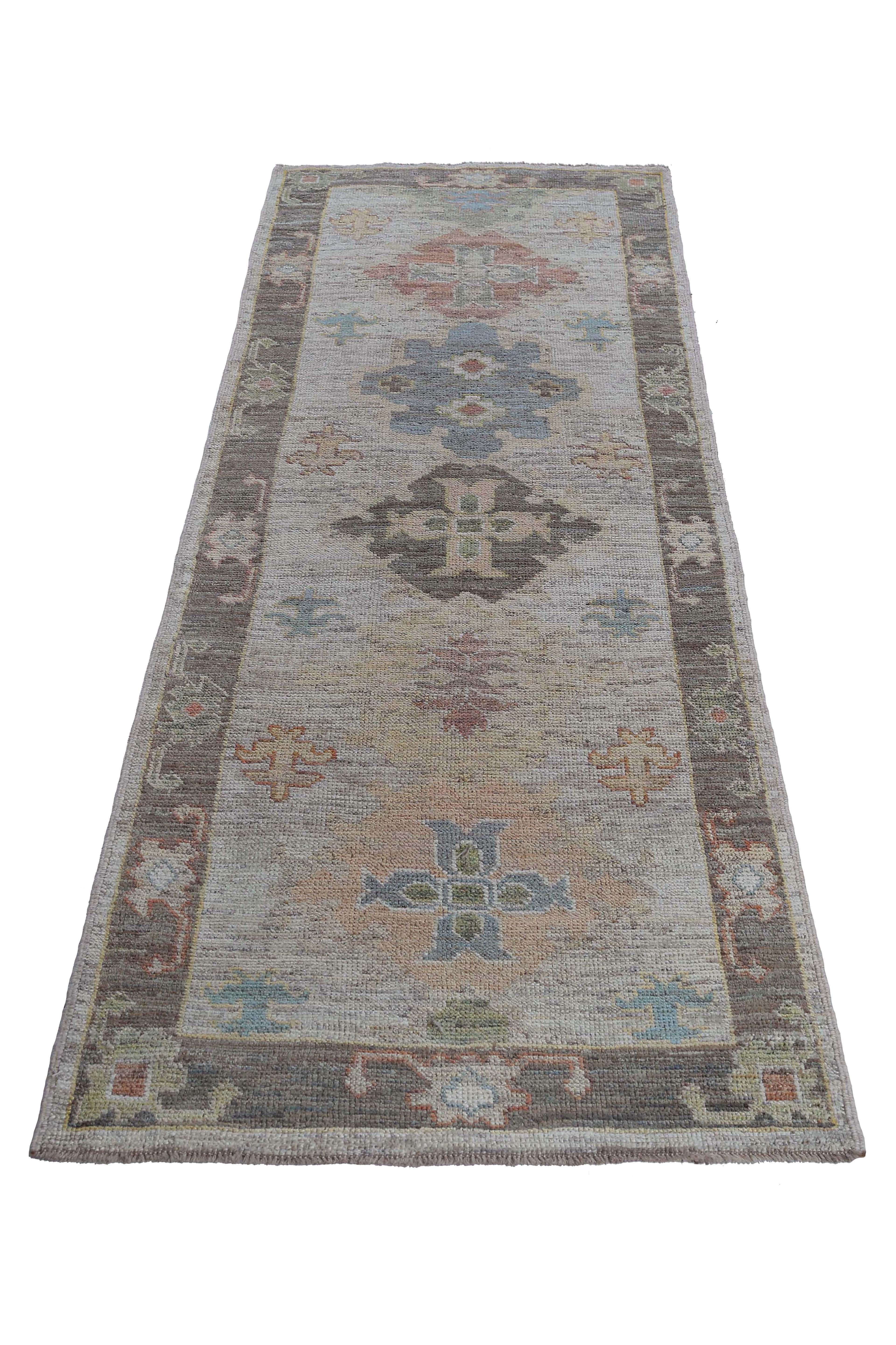 Afghanistan Oushak-Läufer Oushak Circa 1990 - Wolle Elfenbein Design - 95437 im Angebot 3