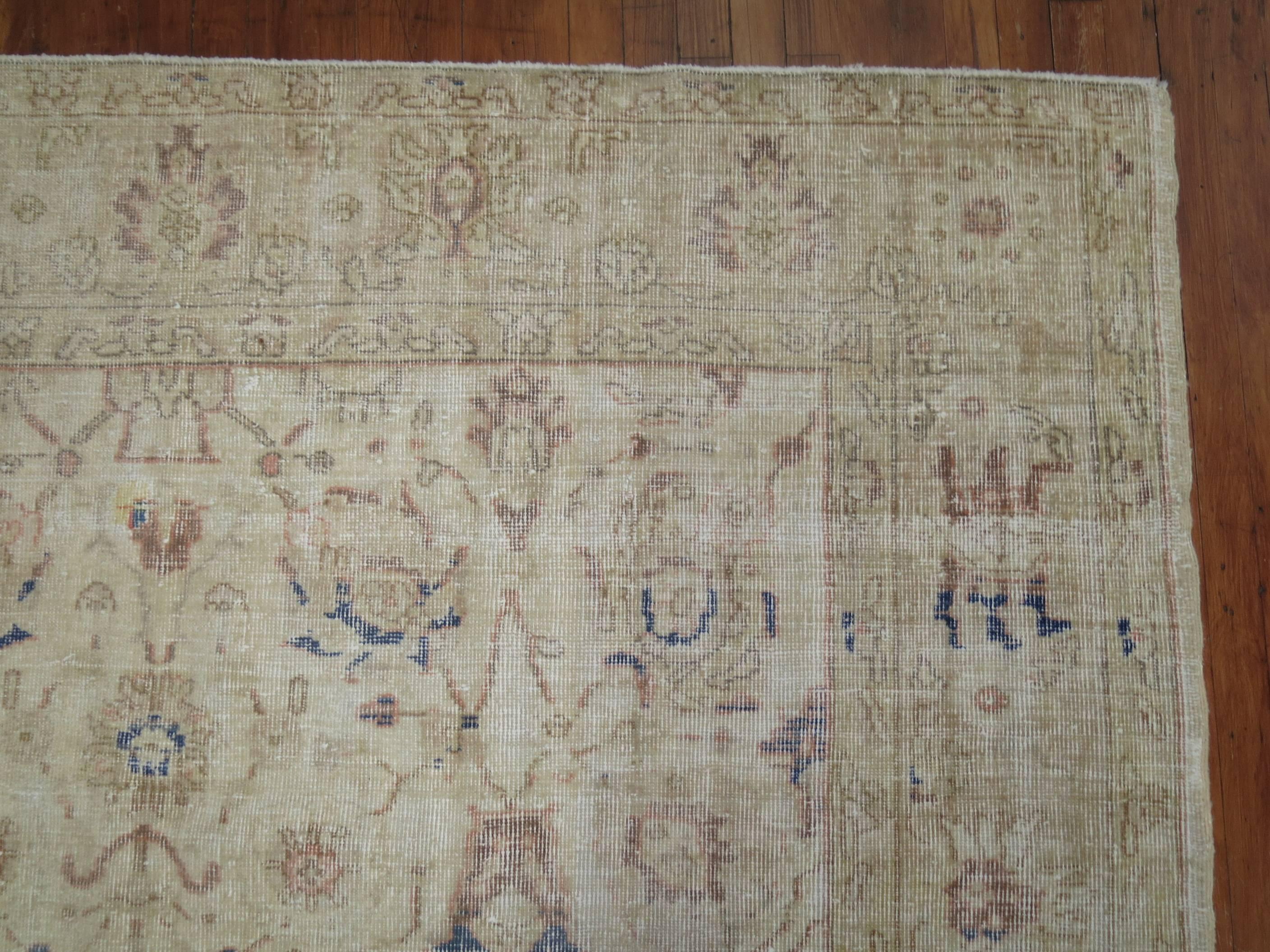 Zabihi Collection Worn Turkish Rug In Distressed Condition For Sale In New York, NY