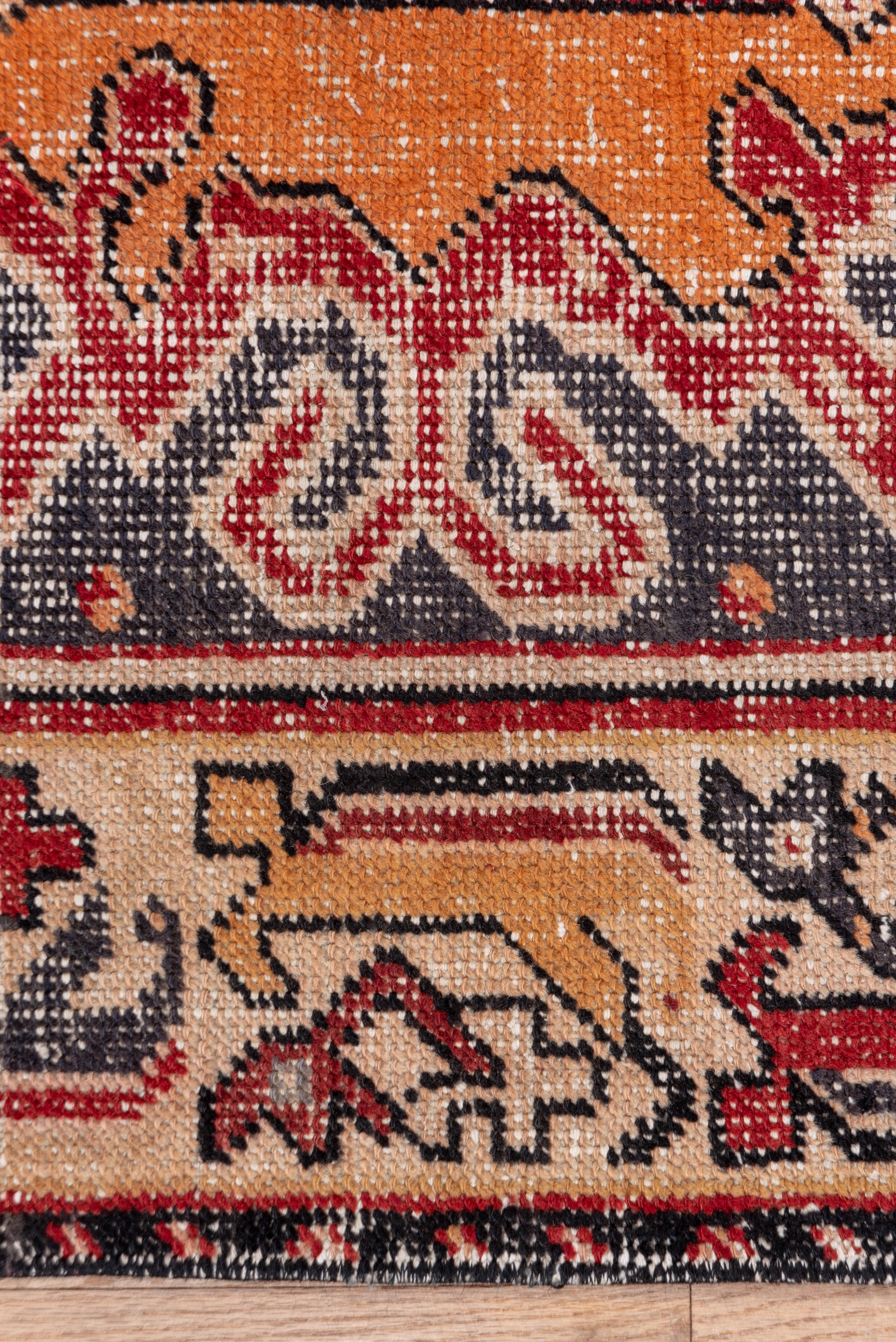 Wool Turkish Shabby Chic Rug 1960 Persian Influence For Sale