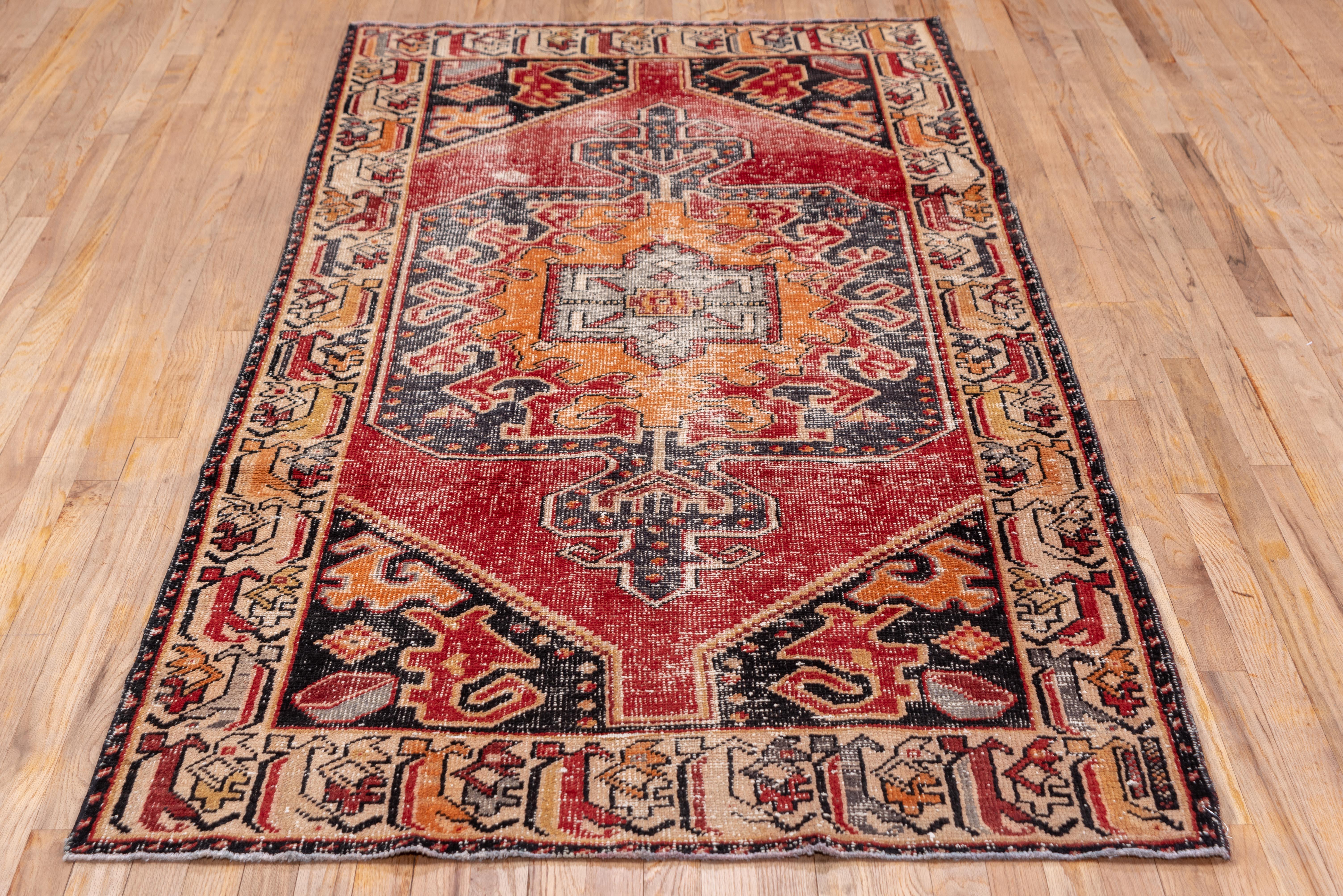 Turkish Shabby Chic Rug 1960 Persian Influence For Sale 4