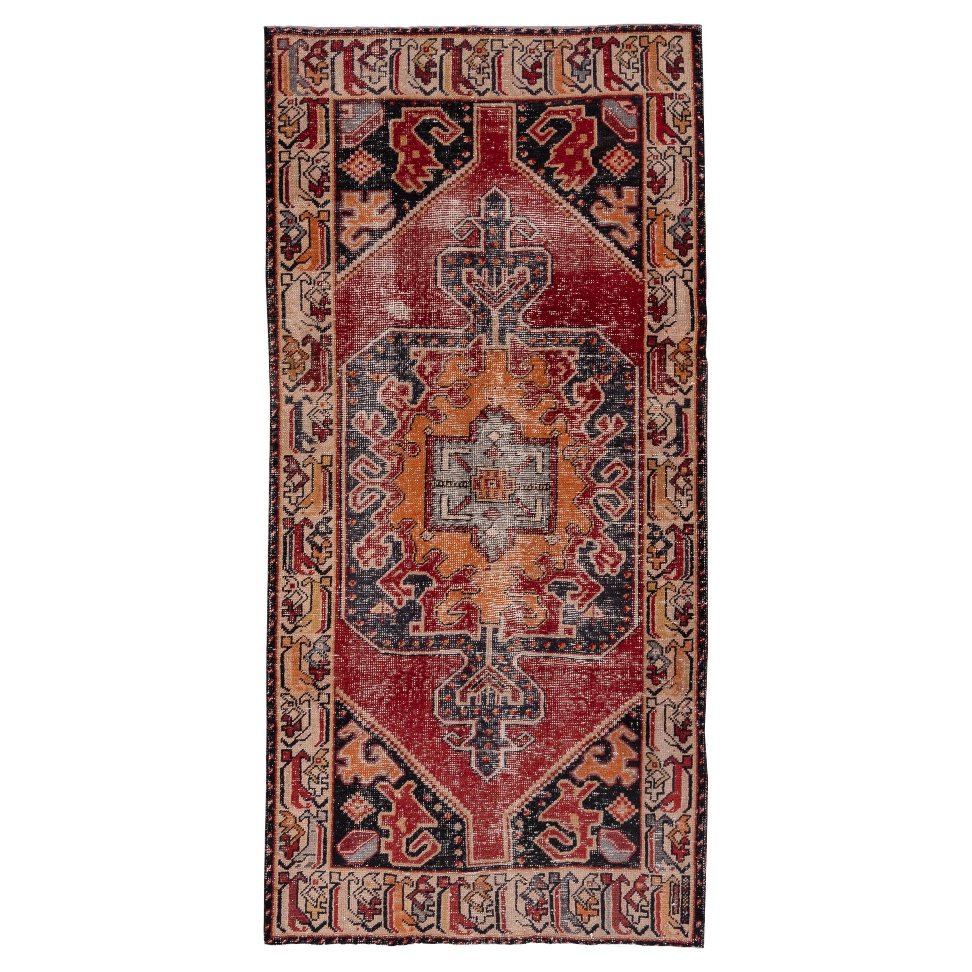 Turkish Shabby Chic Rug 1960 Persian Influence For Sale