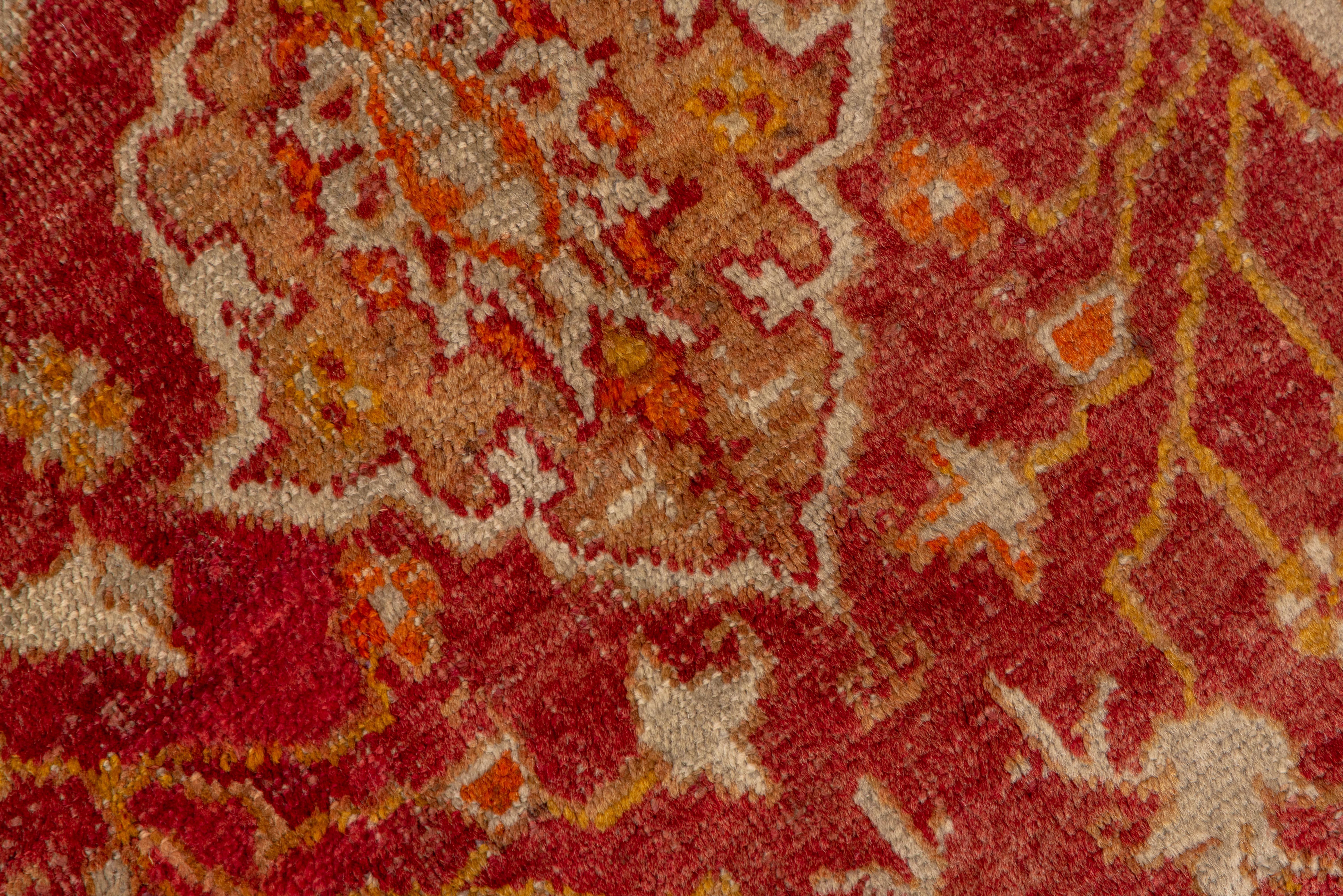 Wool Turkish Sivas in Sandstorm Red with Central Medallion For Sale