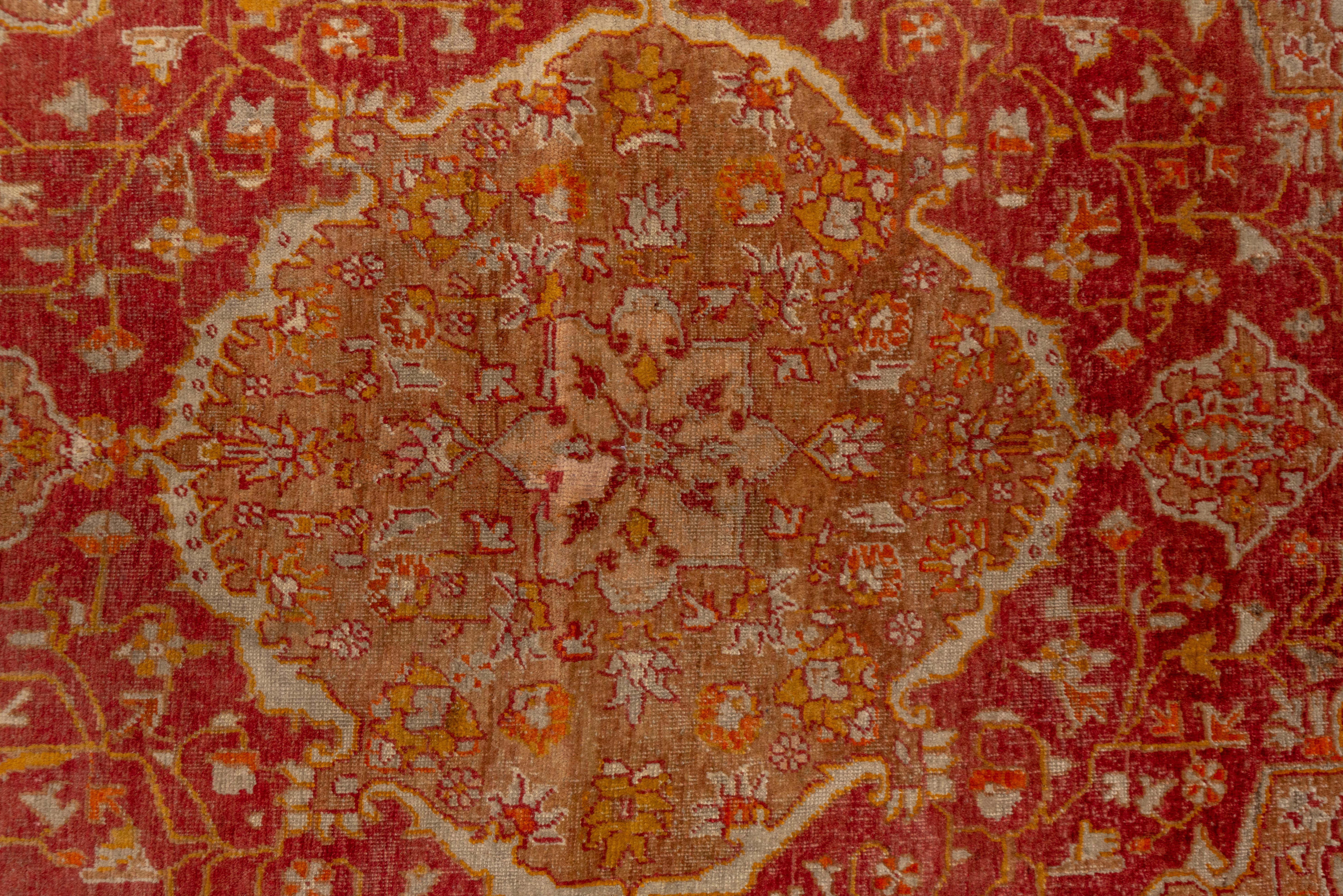 Turkish Sivas in Sandstorm Red with Central Medallion For Sale 1