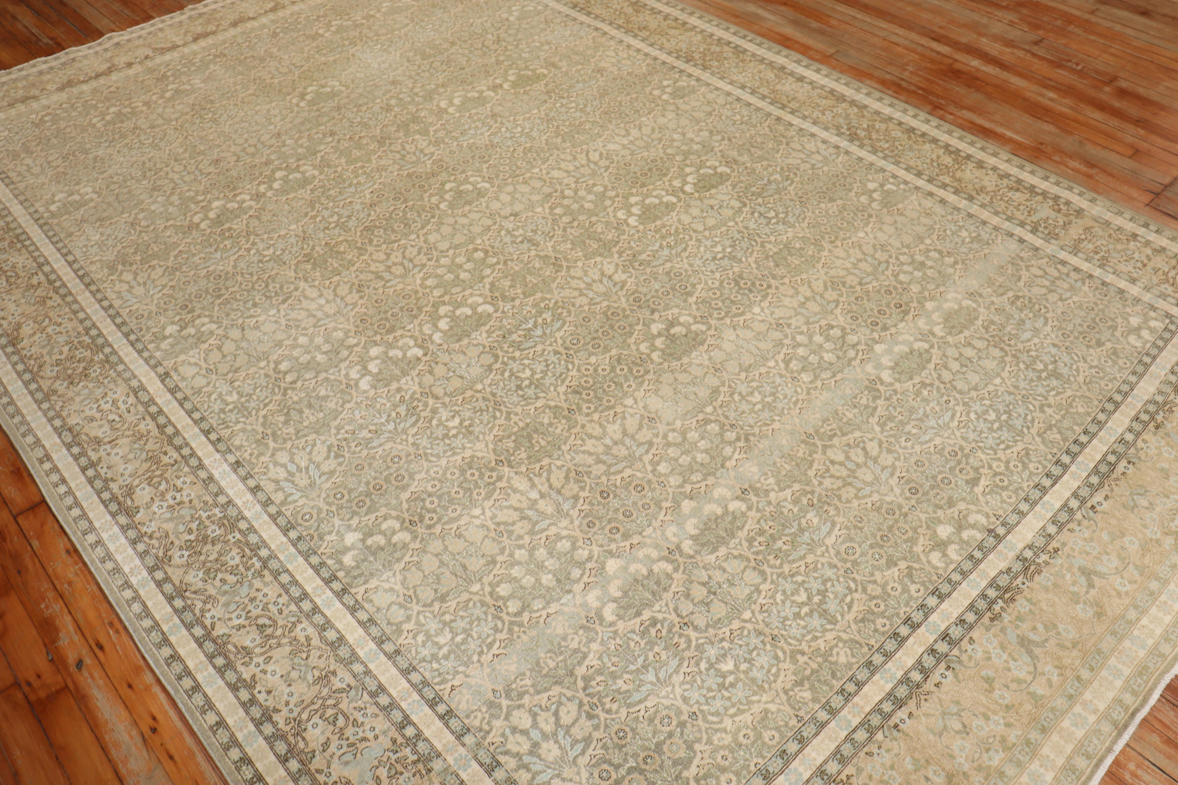 Zabihi Collection Persian Tabriz Rug In Good Condition For Sale In New York, NY