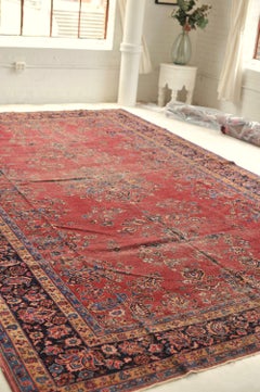 Turkish Sivas with Classical Design in Blush Pink & Navy with Camel Palatial Rug