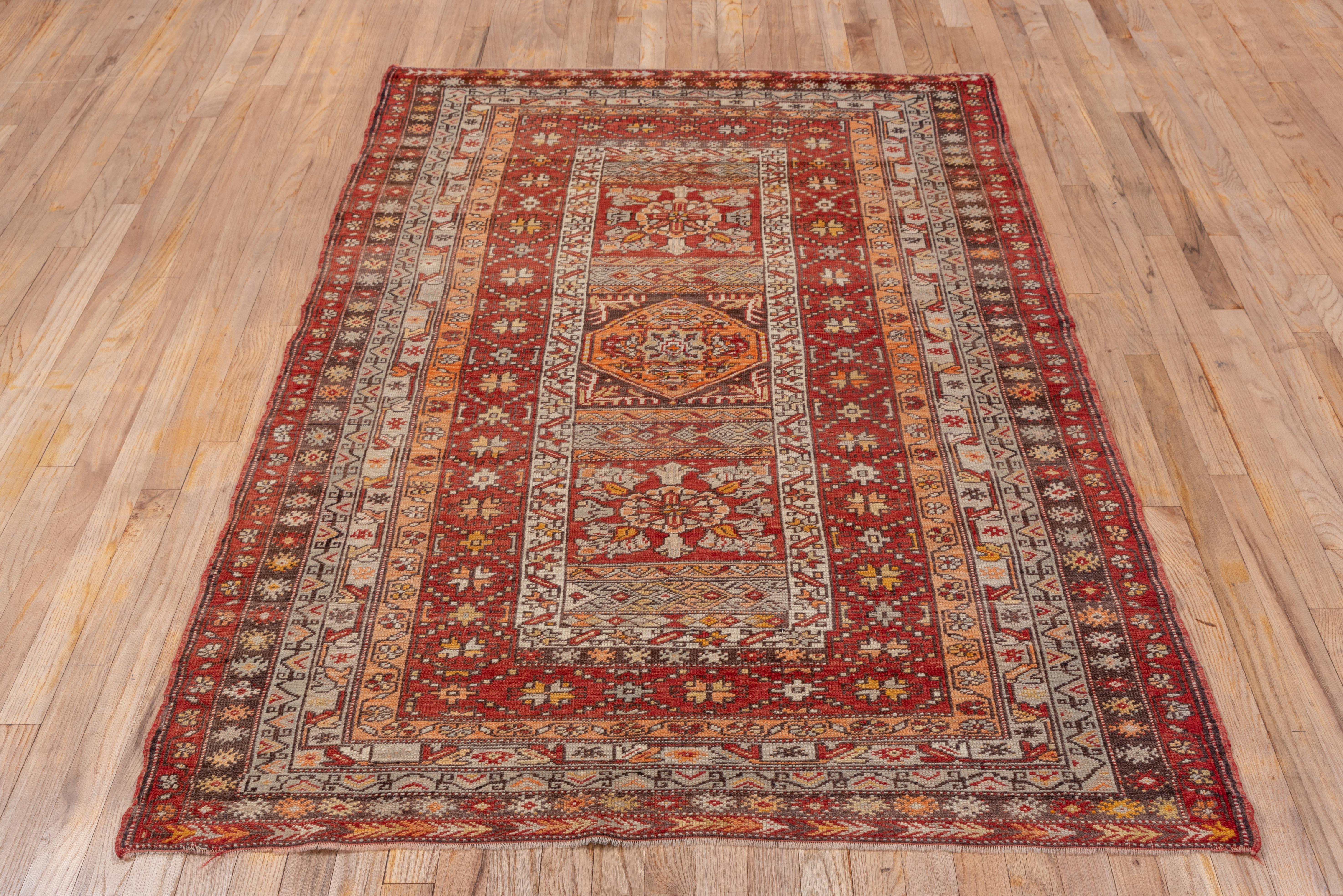 Turkish Sivas with Red Family Colors in Geometric Pattern For Sale 1