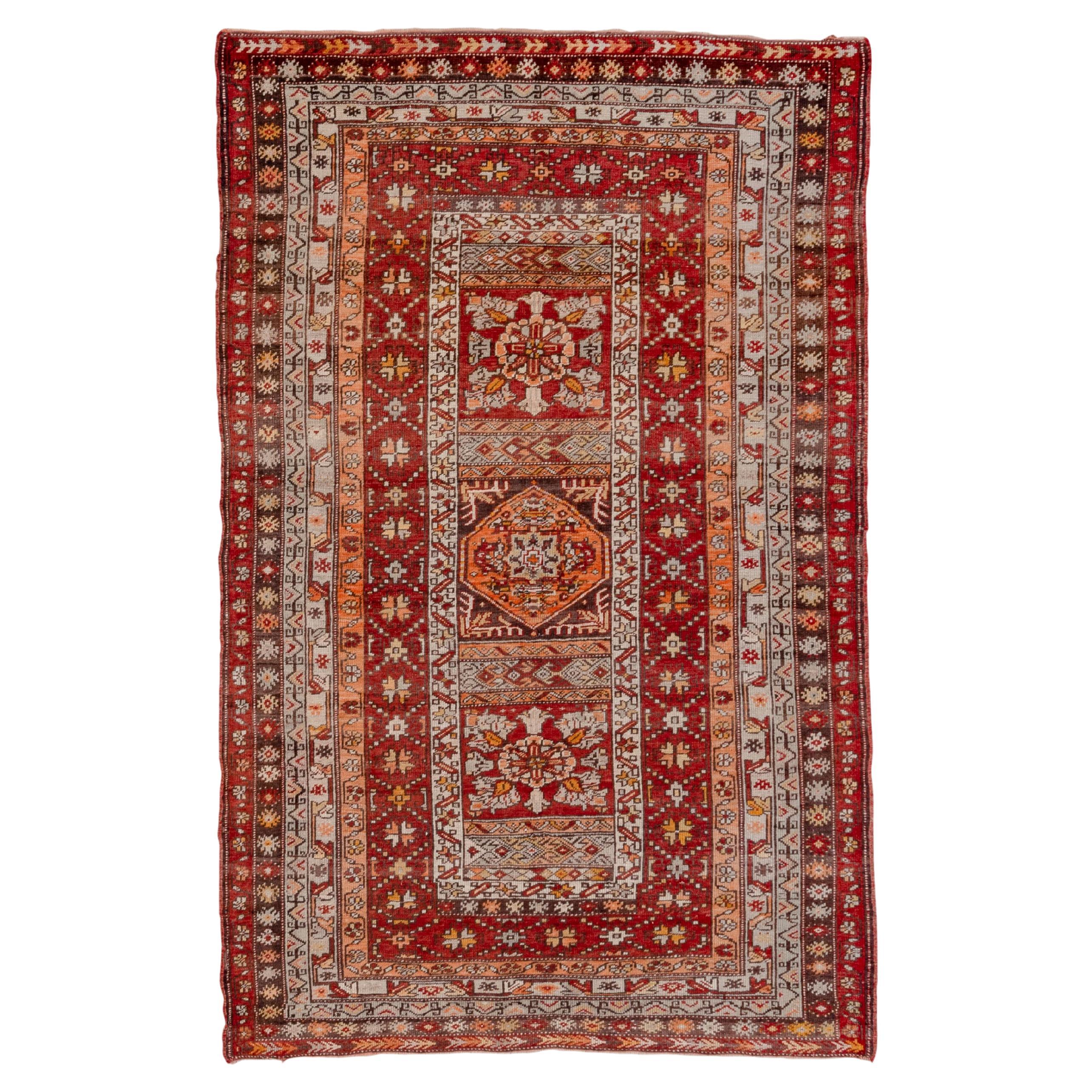 Turkish Sivas with Red Family Colors in Geometric Pattern For Sale
