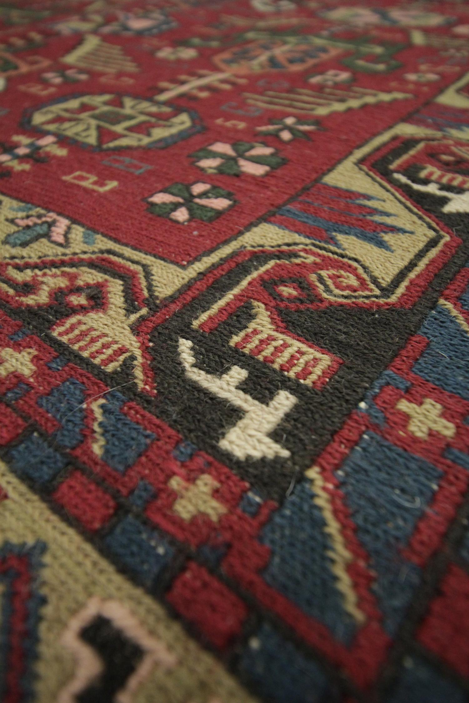 Hand-Knotted Turkish Soumakh Rug Handwoven Flat Weave Carpet Kilim Rug For Sale