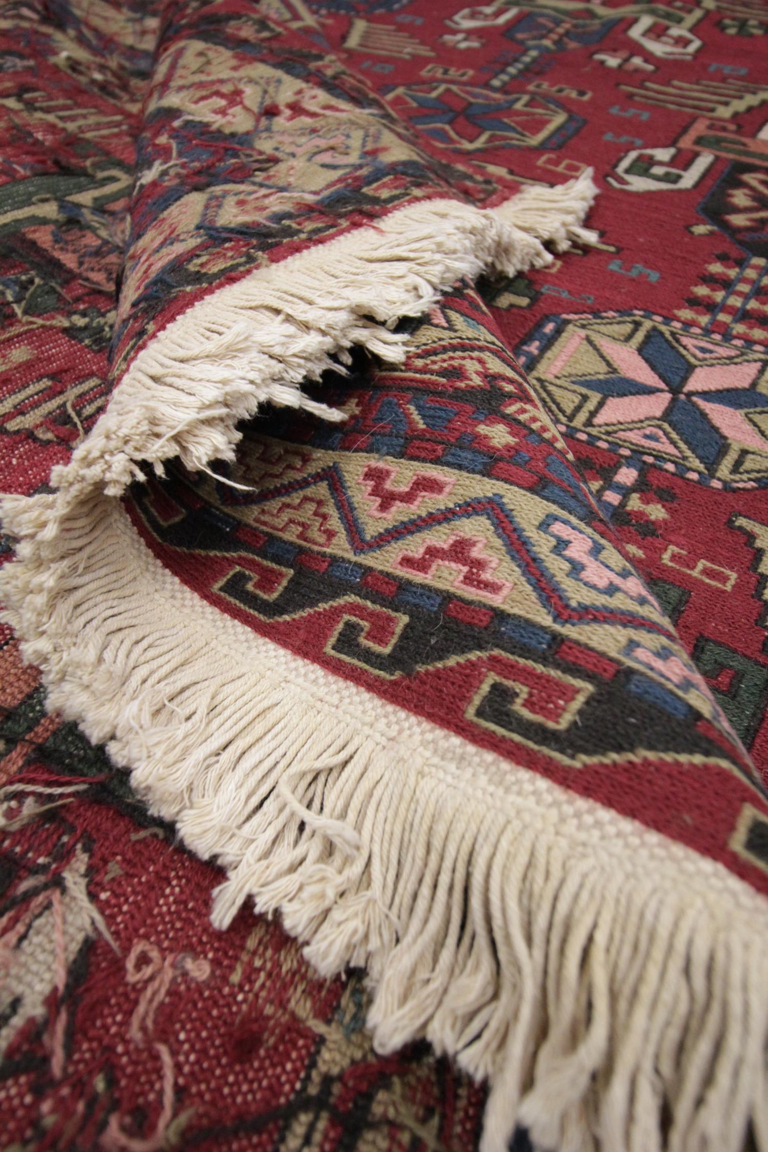 Organic Material Turkish Soumakh Rug Handwoven Flat Weave Carpet Kilim Rug For Sale