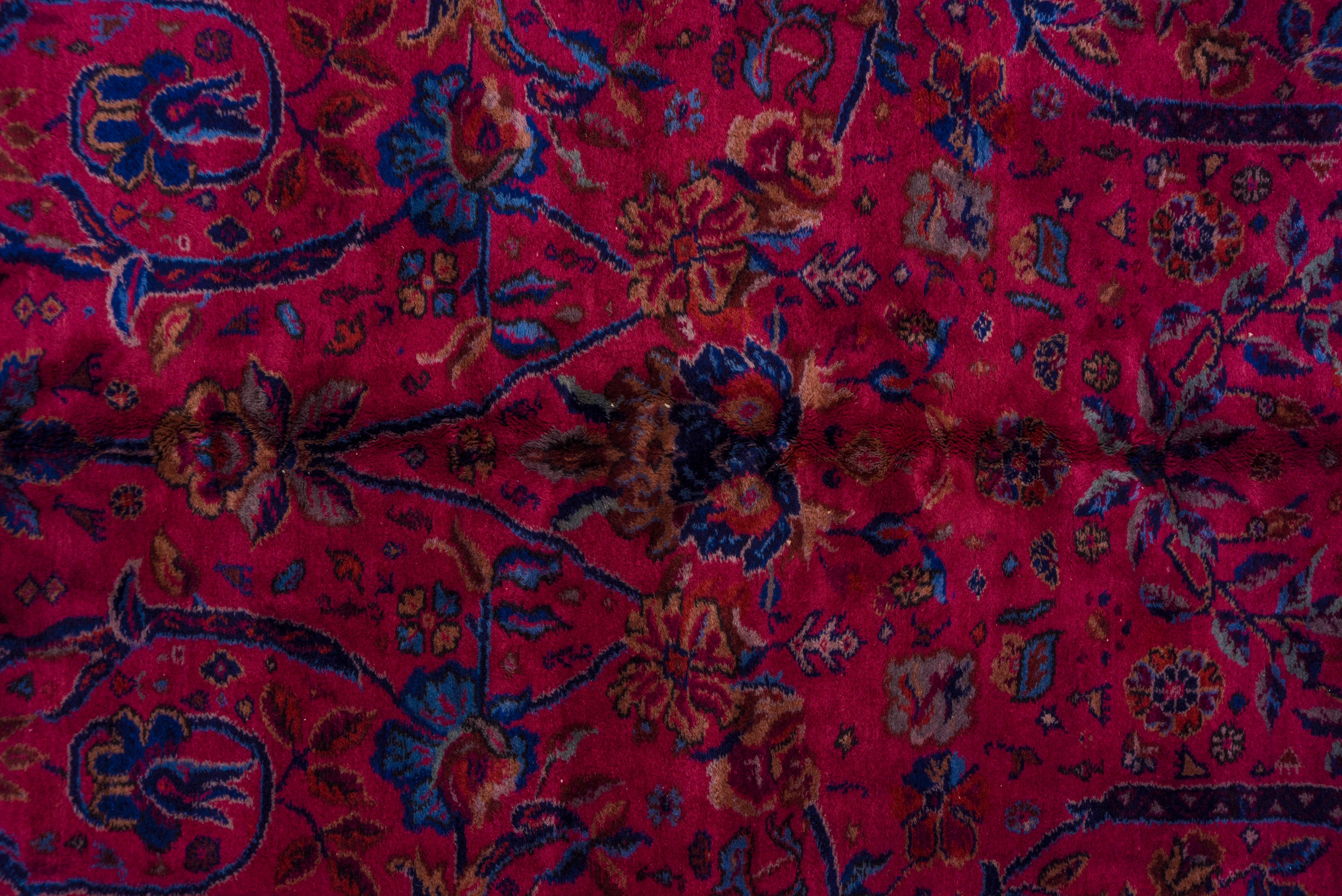 Turkish Sparta Mansion Carpet, Berry Colored Field, American Sarouk Inspired In Good Condition For Sale In New York, NY