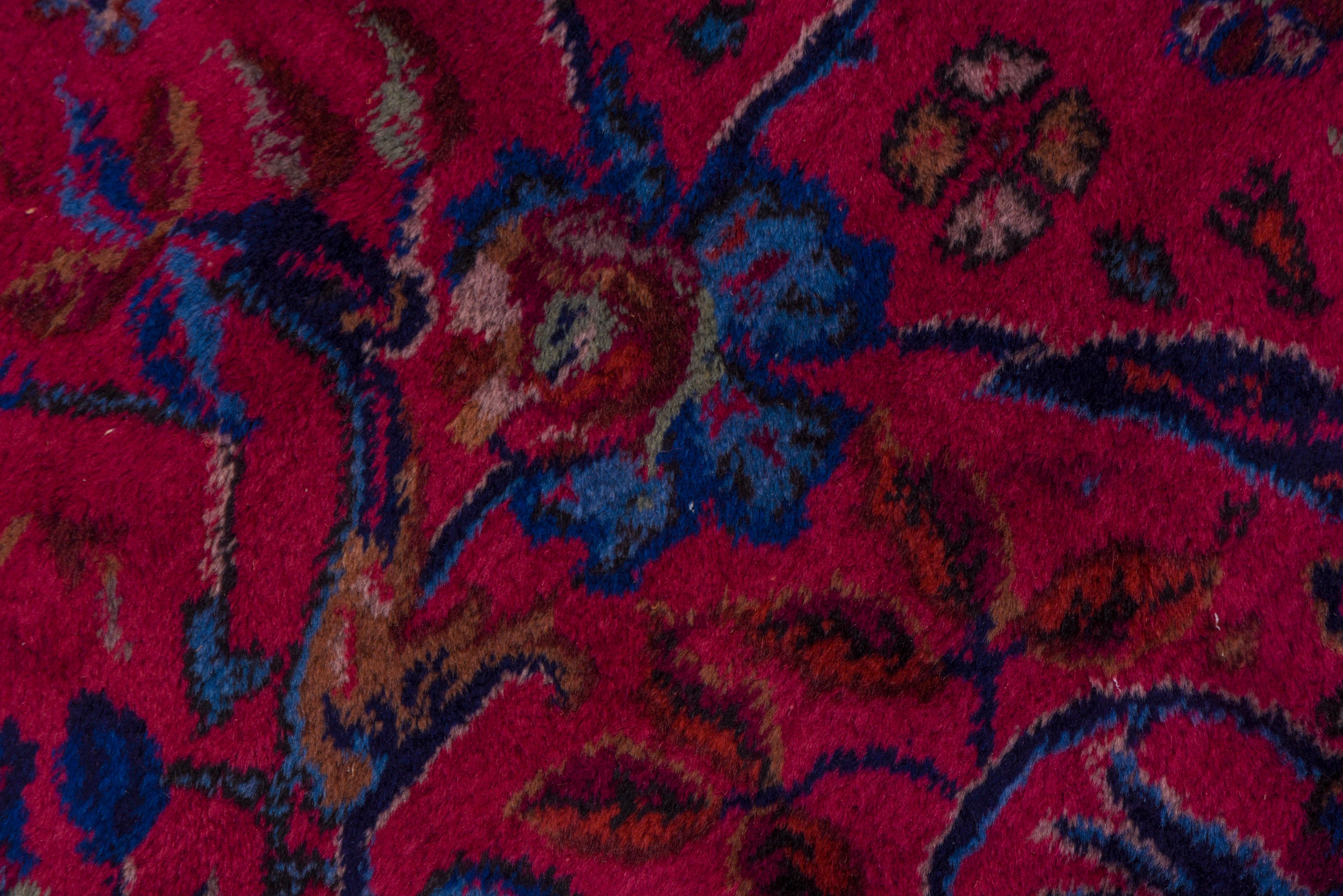 Early 20th Century Turkish Sparta Mansion Carpet, Berry Colored Field, American Sarouk Inspired For Sale