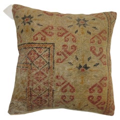Antique Turkish Square Rug Pillow