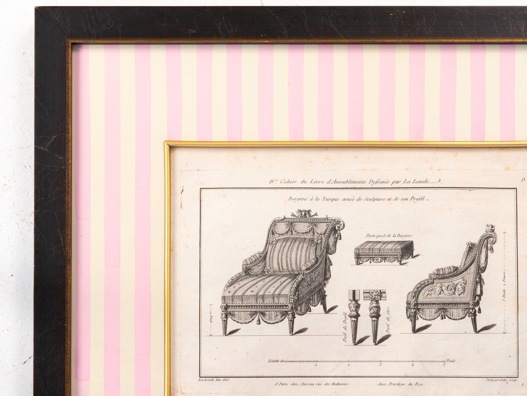 Contemporary Turkish Style Bergere Armchair, 1780-96, Reproduction Print C. 2005 For Sale