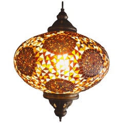 Vintage Turkish Style Glass Pendant Lamp