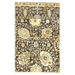 Türkische Tabriz Erholung Wolle 3x5 Charcoal Braun & Tan Handmade Area Rug