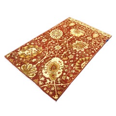 Türkischer Tabriz Recreation Wolle 3x5 Rot & Elfenbein Handgefertigter Vorleger