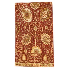 Türkischer Tabriz Recreation Wolle 3x5 Rot & Elfenbein Handgefertigter Vorleger