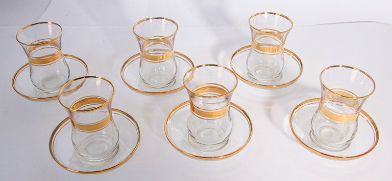 Turkish Tea Glass Set with Gold - China Turkish Tea Glasses and