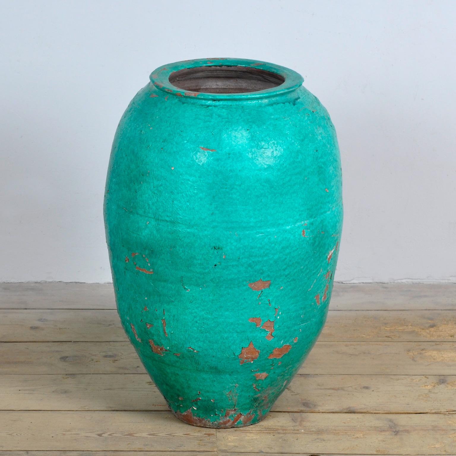 Other Turkish Terracotta Olive Jar Or Garden Urn For Sale