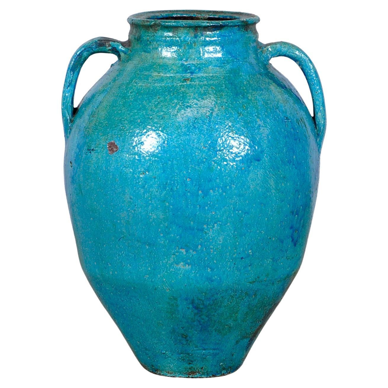 Turkish Terracotta Olive Jar Or Garden Urn For Sale