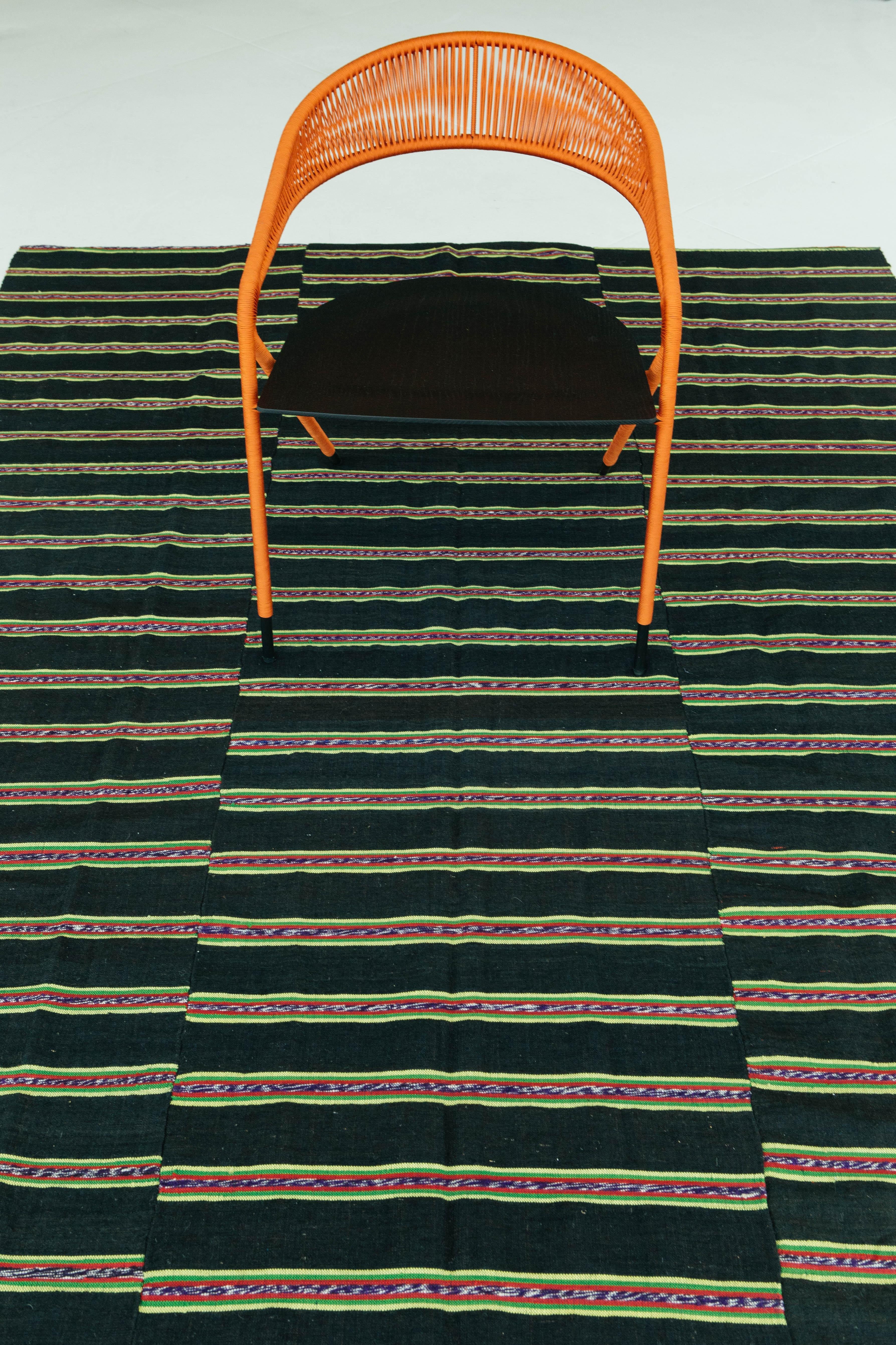 Wool Turkish Tisse Kilim Flat-Weave Rug